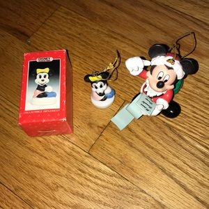 DISNEY Mickey as Santa Ornament and Minnie
